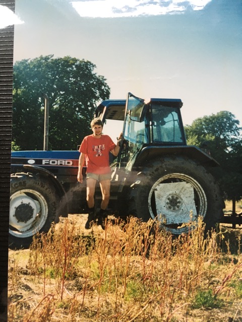 Teen Jamie with family tractor